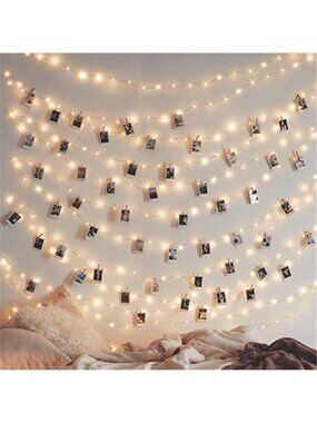 String Lights 200 LED 66ft Warm White Fairy Lights USB Remote Waterproof